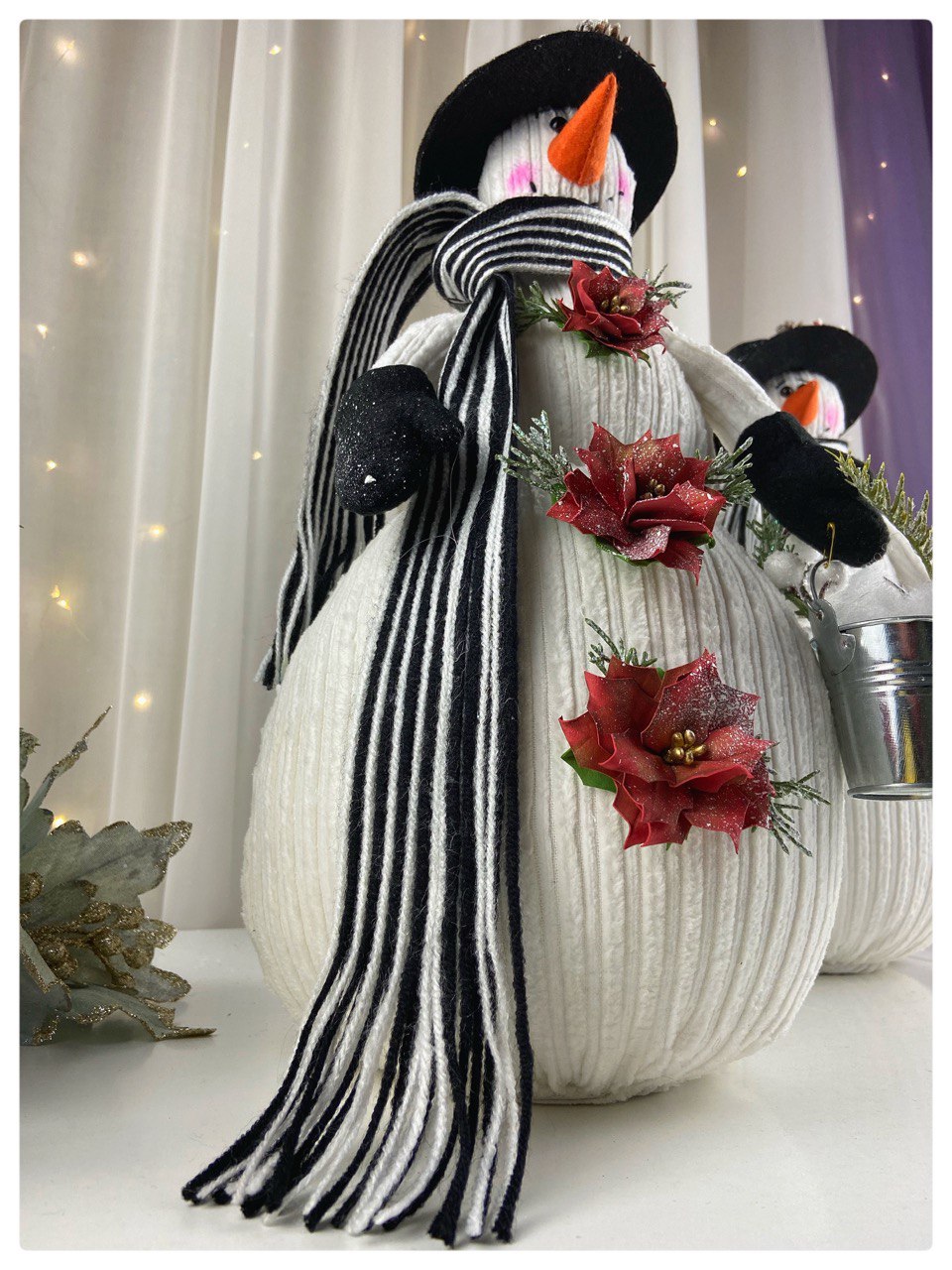 pattern pdf snowman gentleman in hat Christmas New Year - Image 6