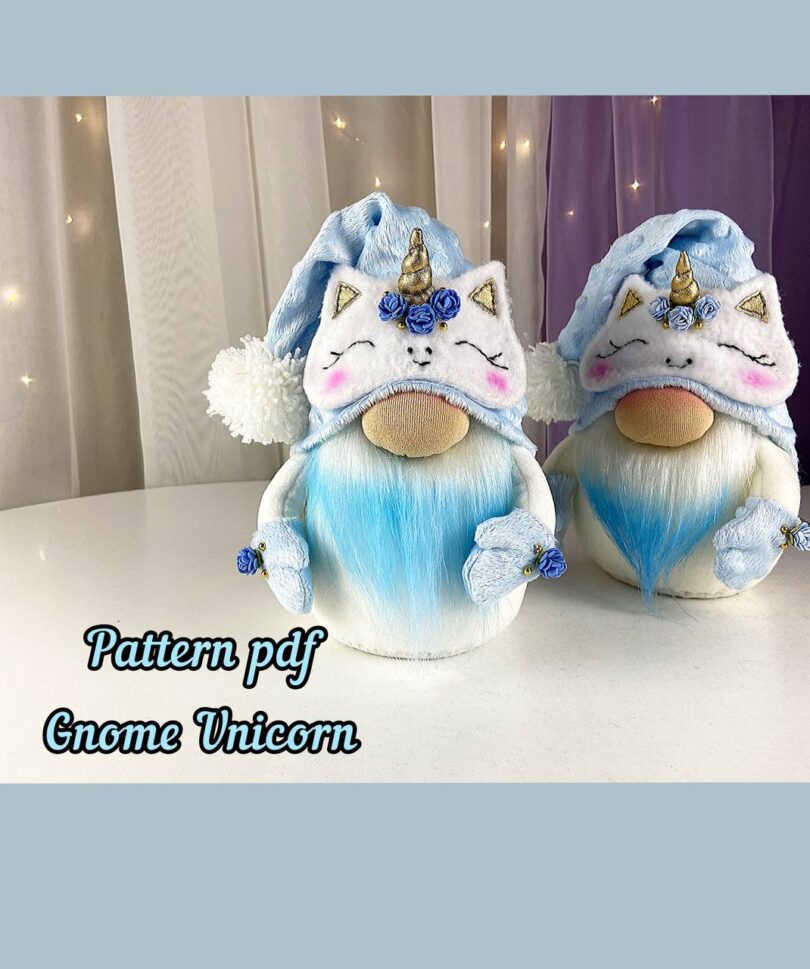 pattern pdf scandinavian sleepy gnome unicorn