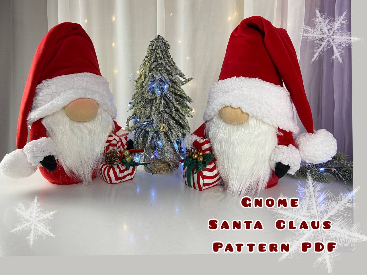 pattern pdf scandinavian gnome Santa Claus Christmas
