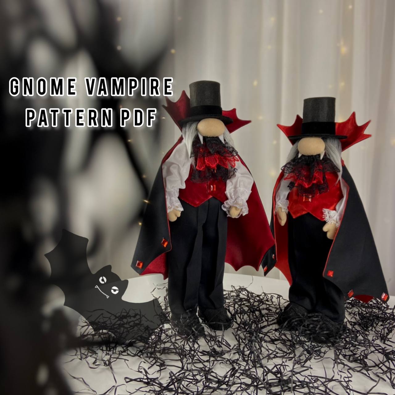 pattern pdf scandinavian gnome vampire for Halloween - Image 12