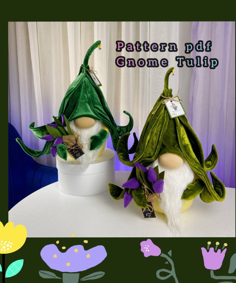 Scandinavian Tulip Gnome PDF Pattern
