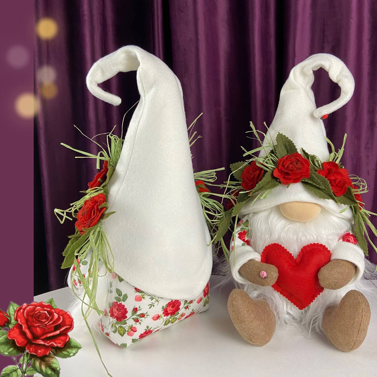 pattern pdf for scandinavian gnome rose flower gnome - Image 2