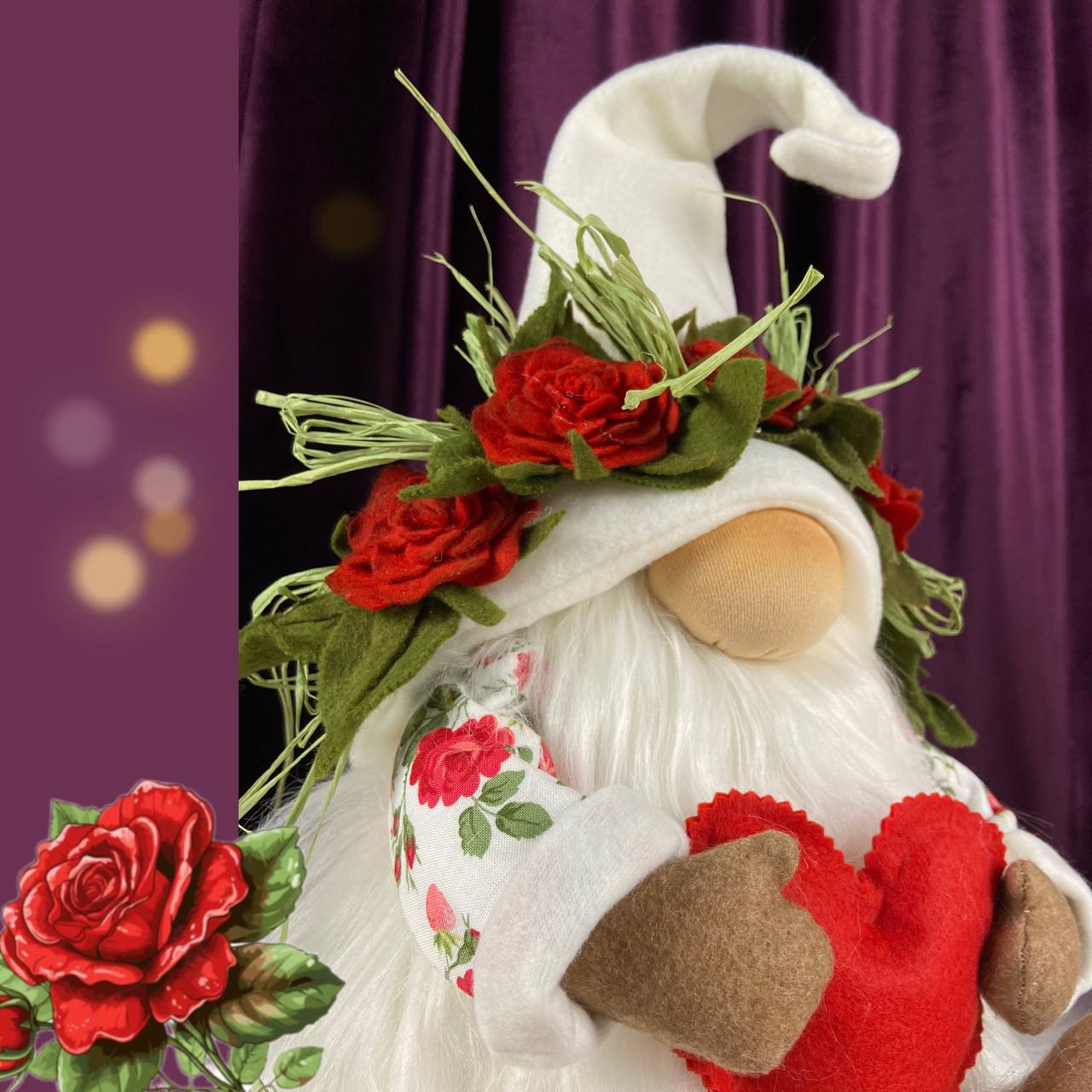 pattern pdf for scandinavian gnome rose flower gnome - Image 6