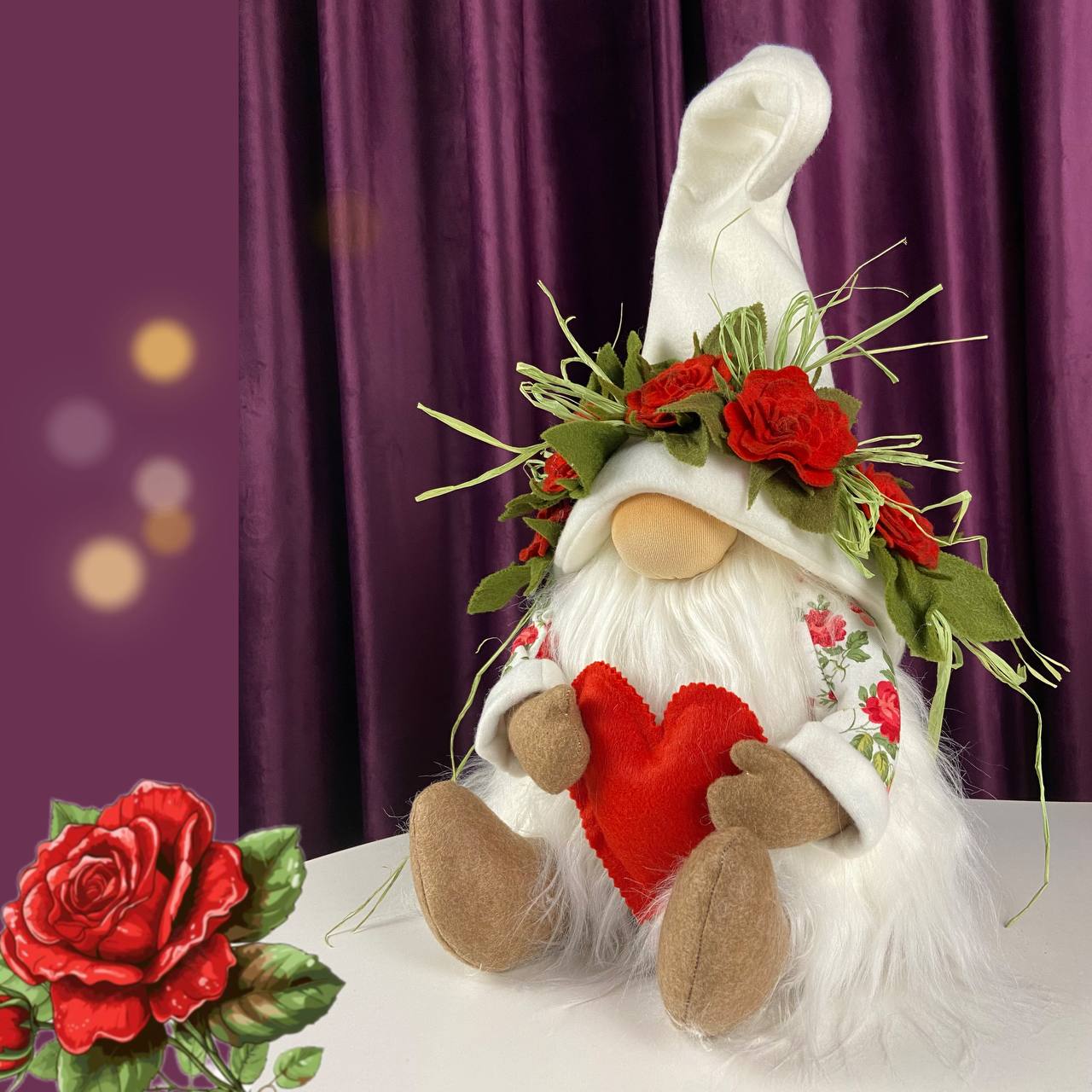 pattern pdf for scandinavian gnome rose flower gnome - Image 7