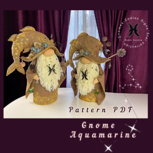 pattern pdf scandinavian gnome aquamarine star collection "Gnomes-Zodiac Signs" Zodiac sign Pisces