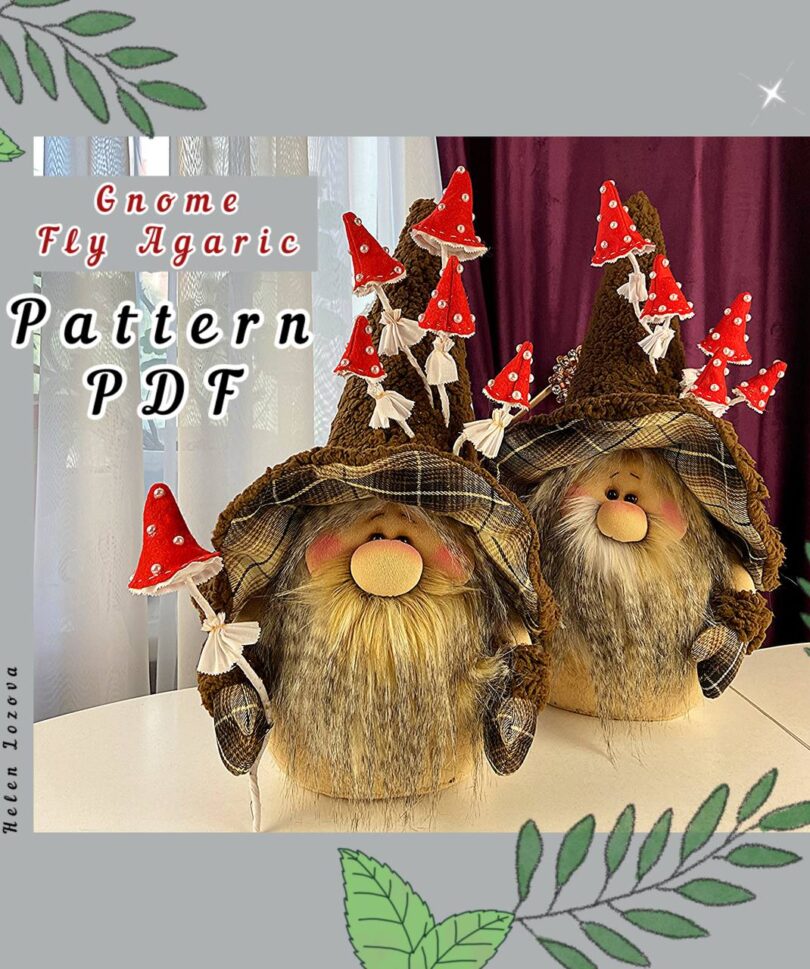 gnome pattern pdf for scandinavian gnome fly agaric