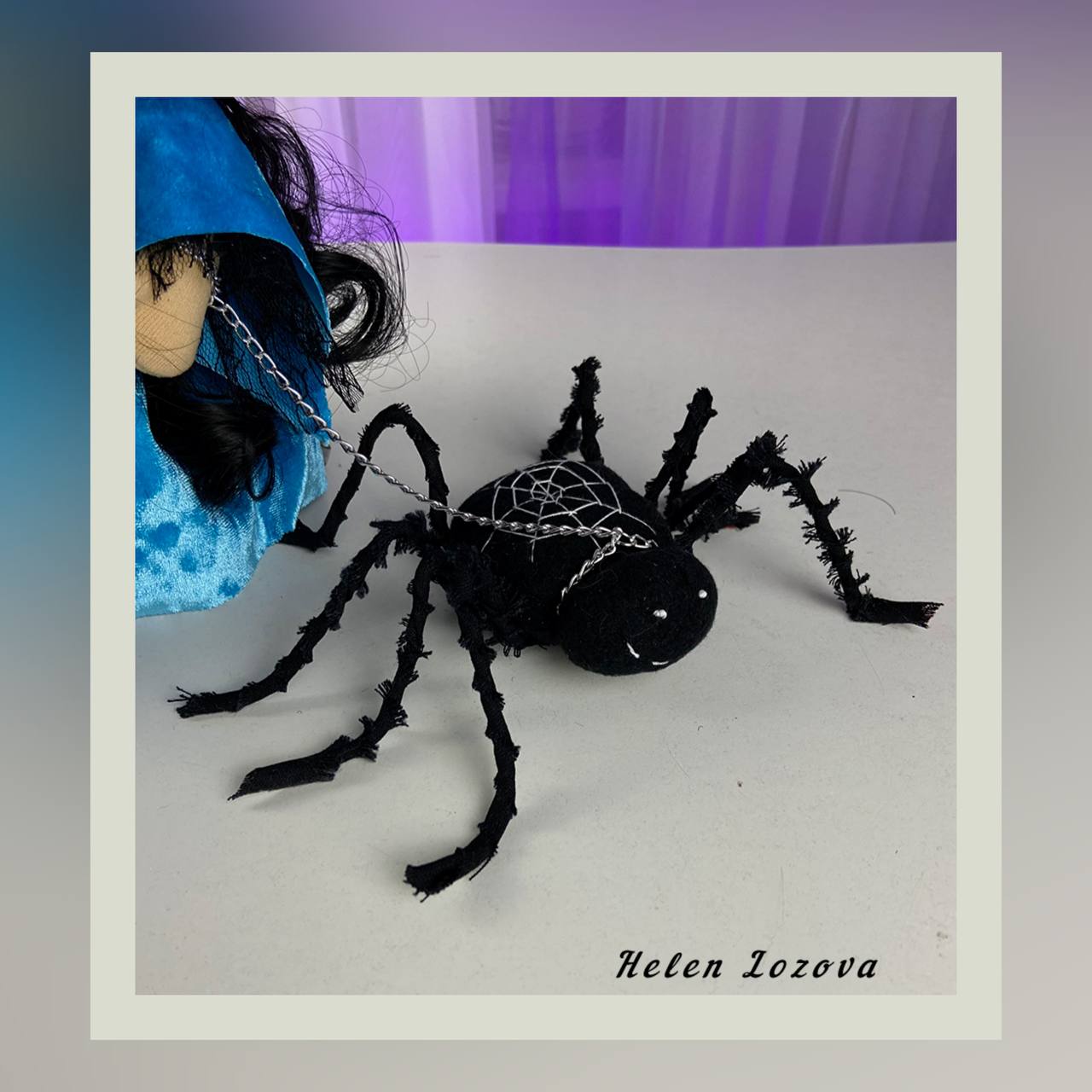 pattern pdf scandinavian gnome witch with spider for Halloween - Image 6