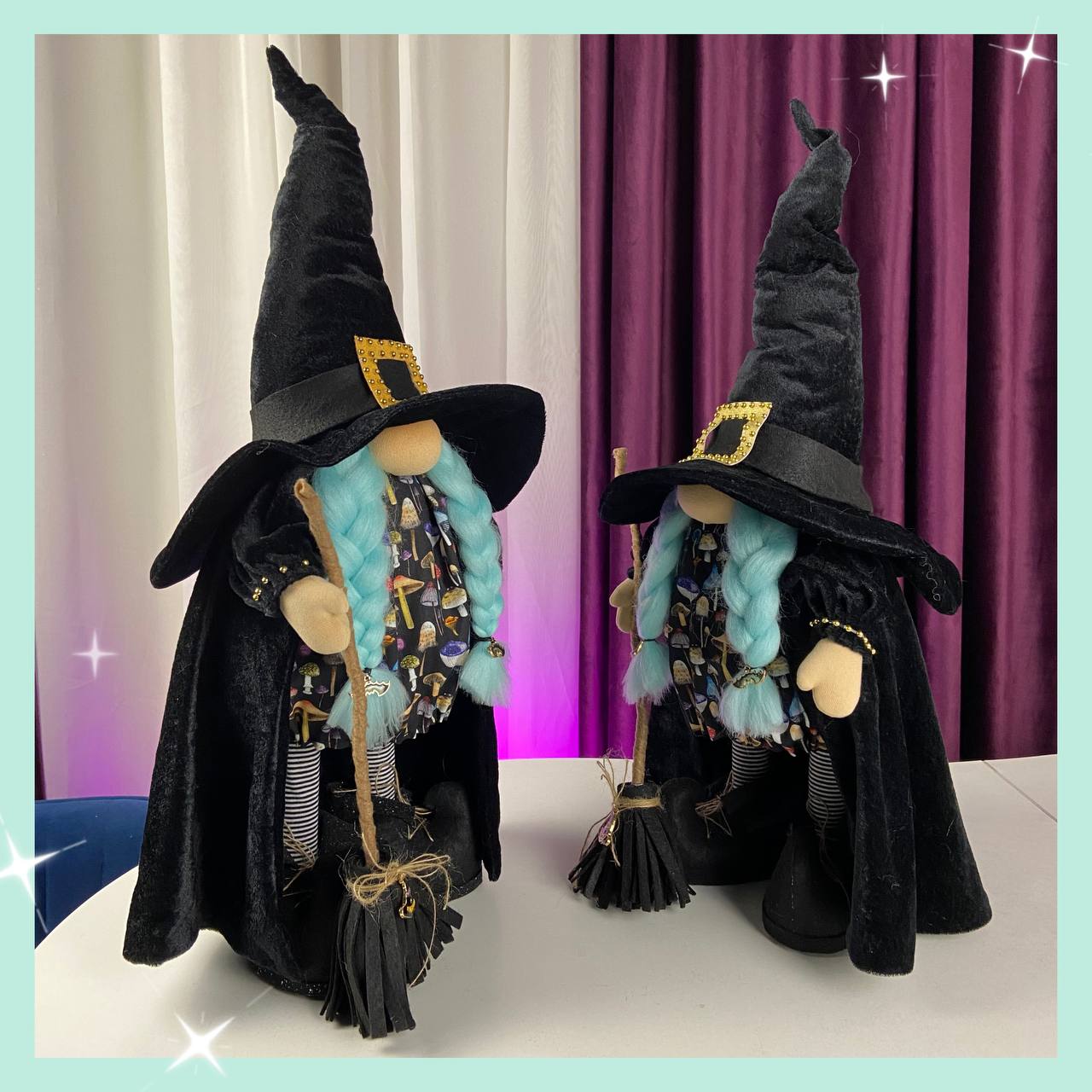 pattern pdf scandinavian gnome witch in black for Halloween - Image 2