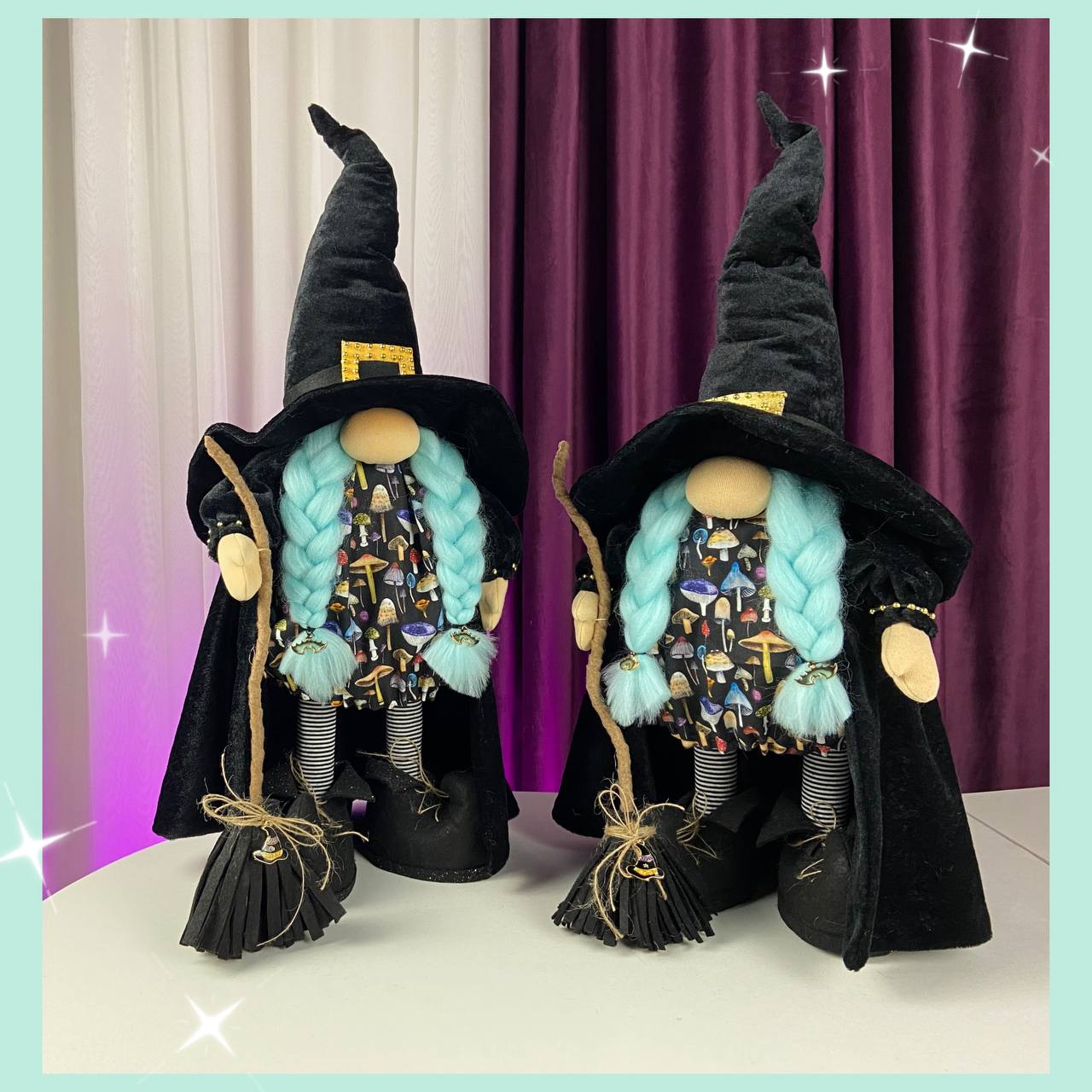 pattern pdf scandinavian gnome witch in black for Halloween - Image 3