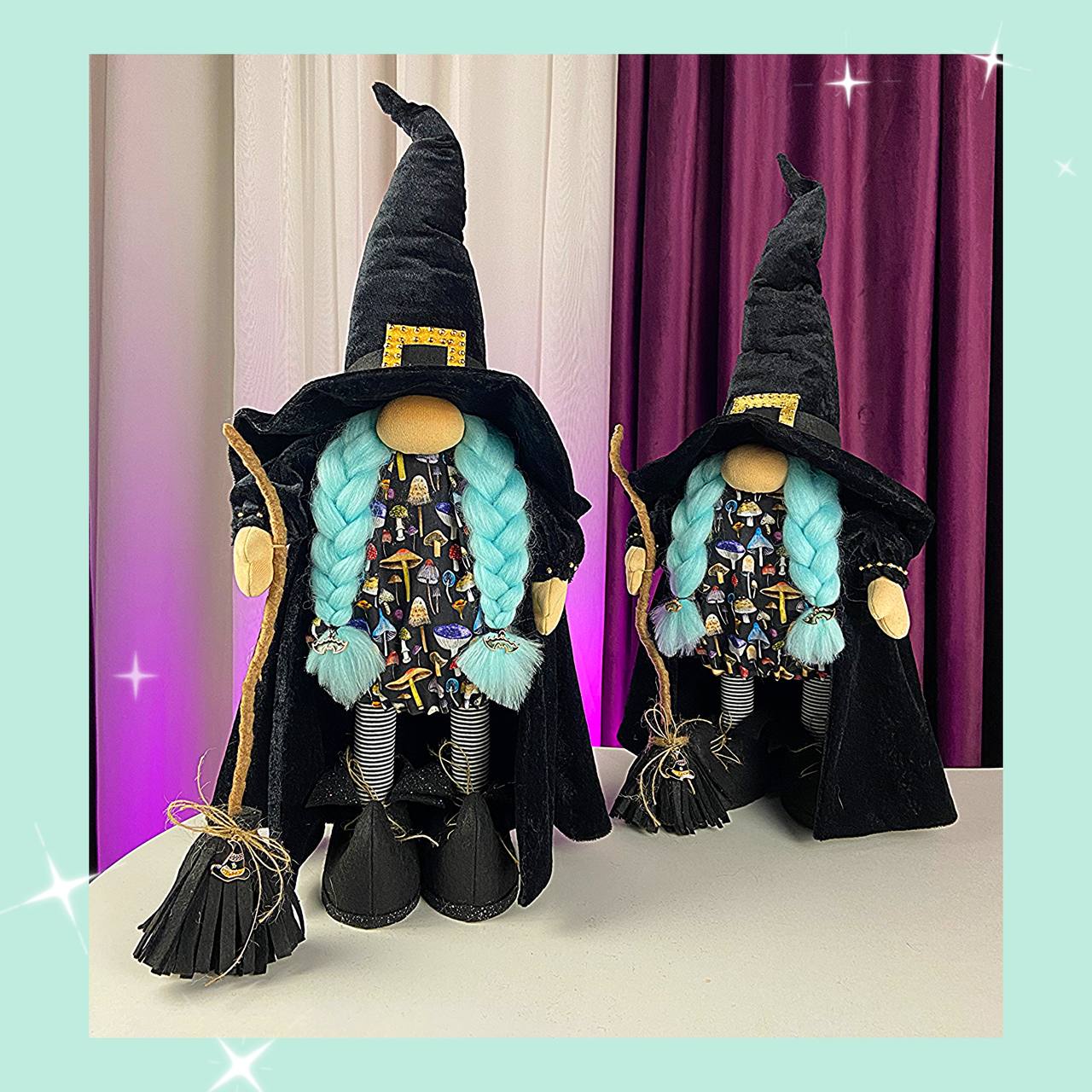 pattern pdf scandinavian gnome witch in black for Halloween - Image 6