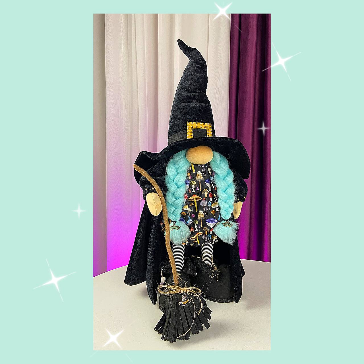 pattern pdf scandinavian gnome witch in black for Halloween - Image 8