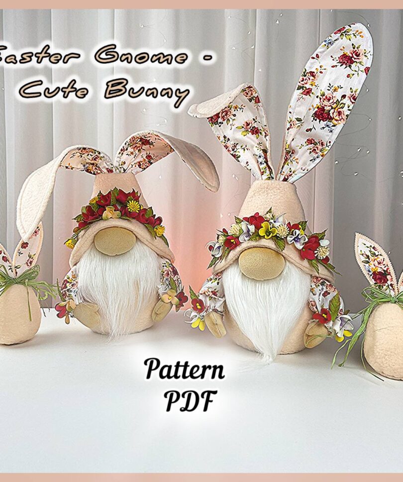 pattern pdf easter scandinavian gnome cute bunny