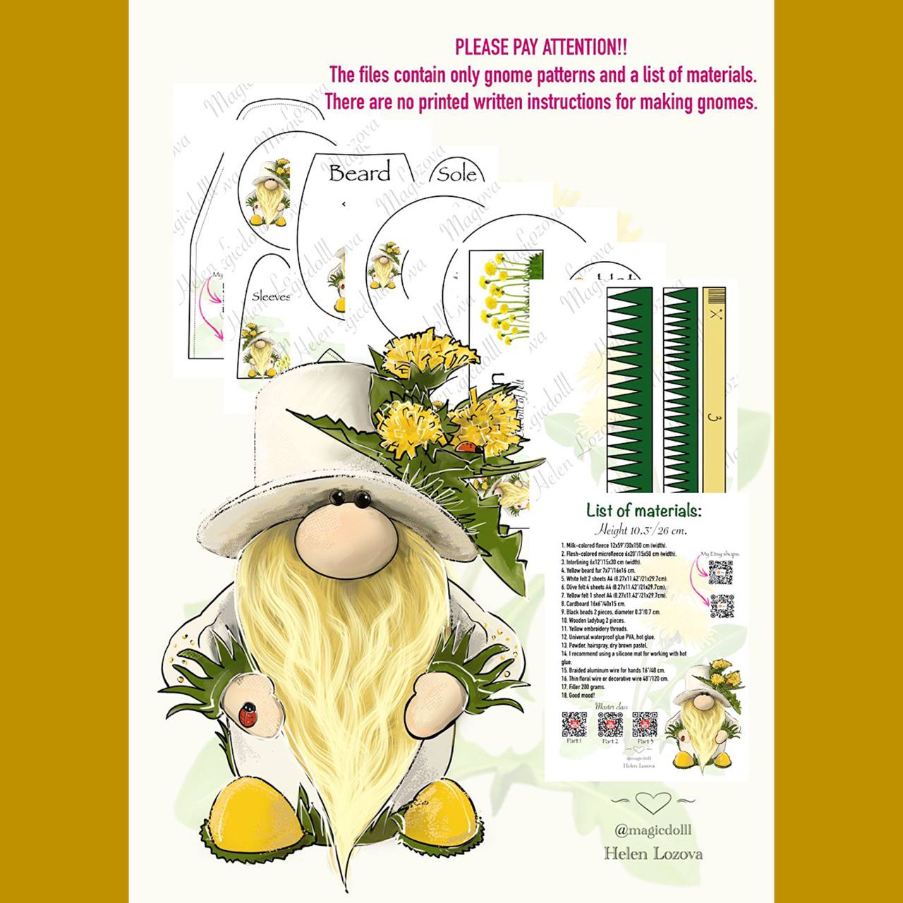 pattern pdf Scandinavian Dandelion Gnome - Image 10