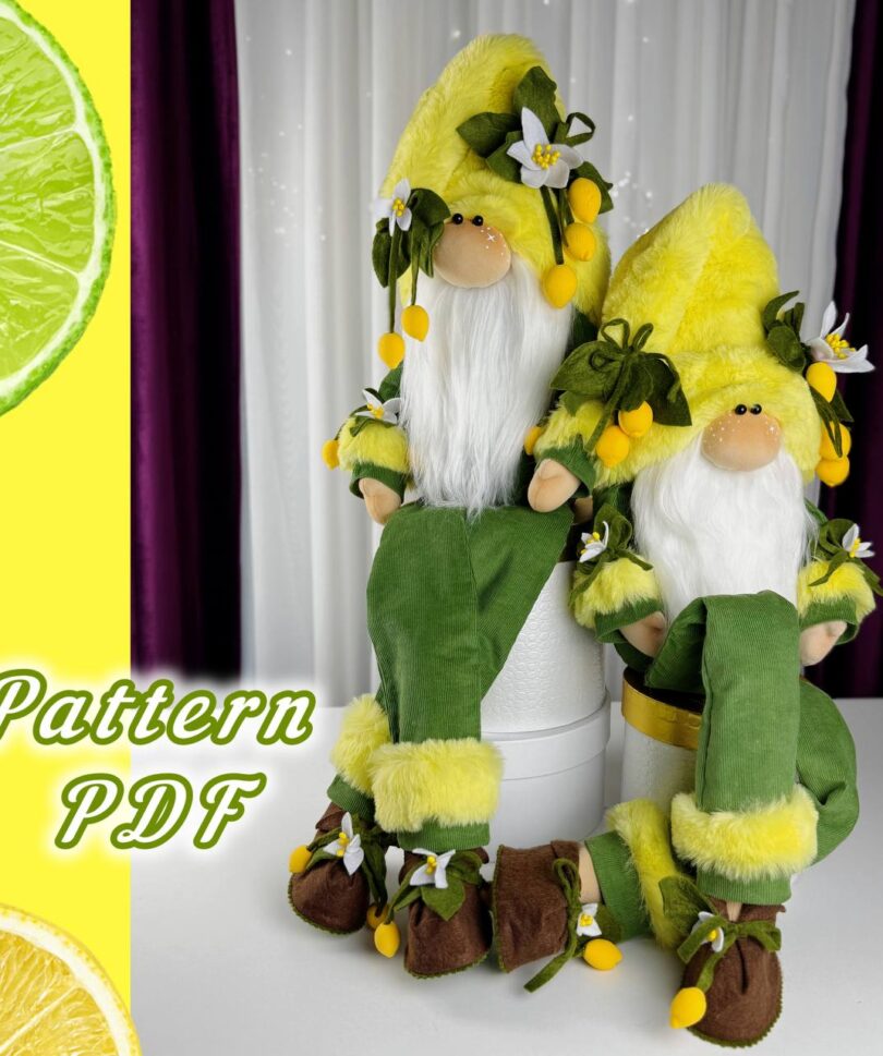 Scandinavian Lemon Gnome Sewing Pattern: Limoncello Decor