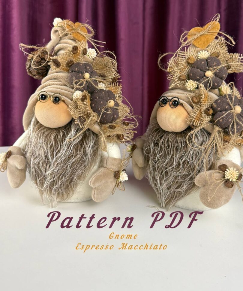 Scandinavian Coffee Gnome PDF Pattern: Espresso Macchiato