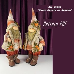pattern pdf for scandinavian gnome - Magic Breath of Autumn Gnome (big 27"/68 cm)
