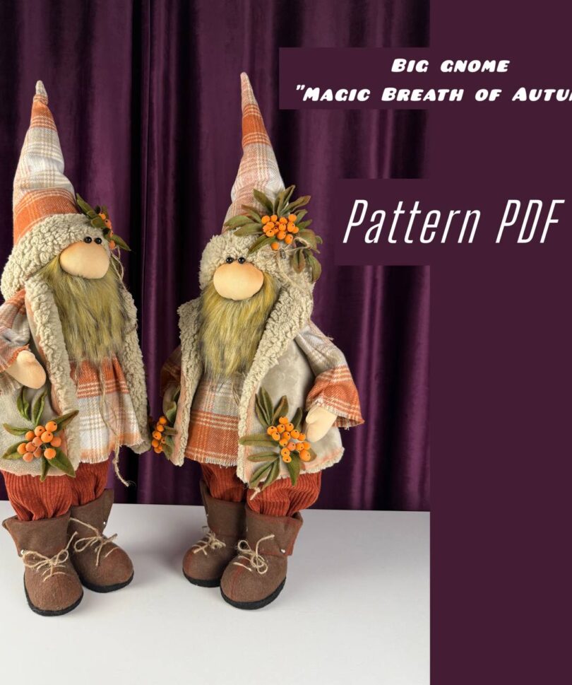 pattern pdf for scandinavian gnome - Magic Breath of Autumn Gnome (big 27"/68 cm)