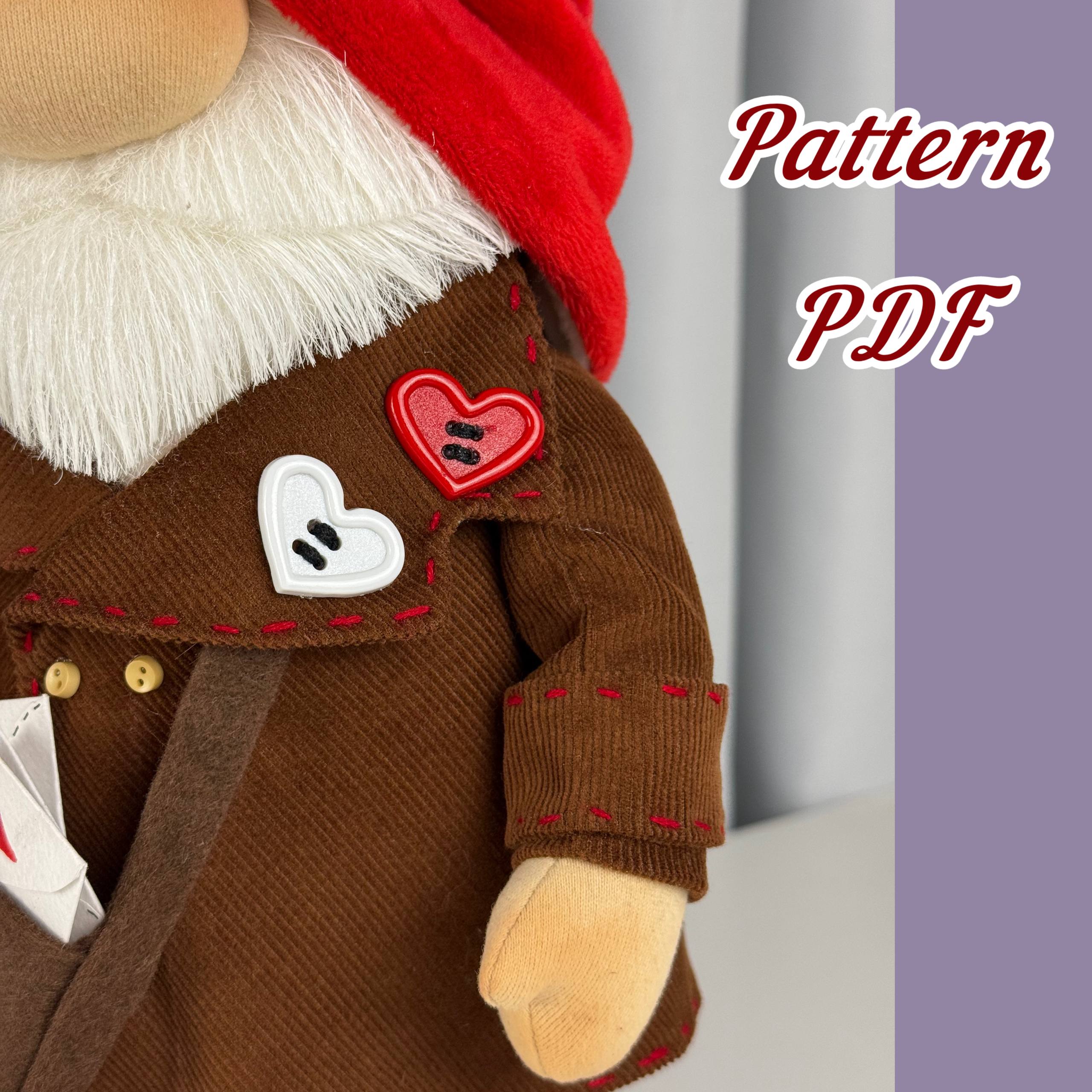 Valentine Gnome Sewing Pattern PDF | Postman Gnome Boy | Gnome Postman of Love - Image 7