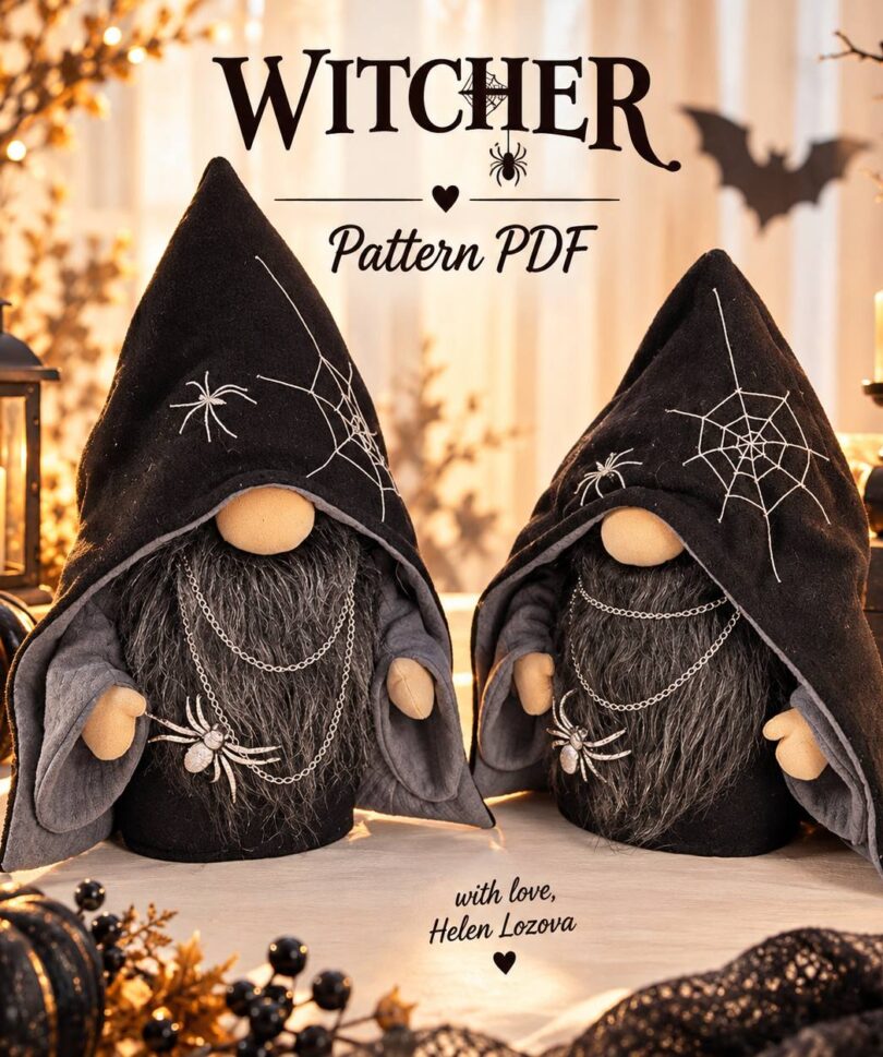 pattern pdf scandinavian gnome witcher for Halloween