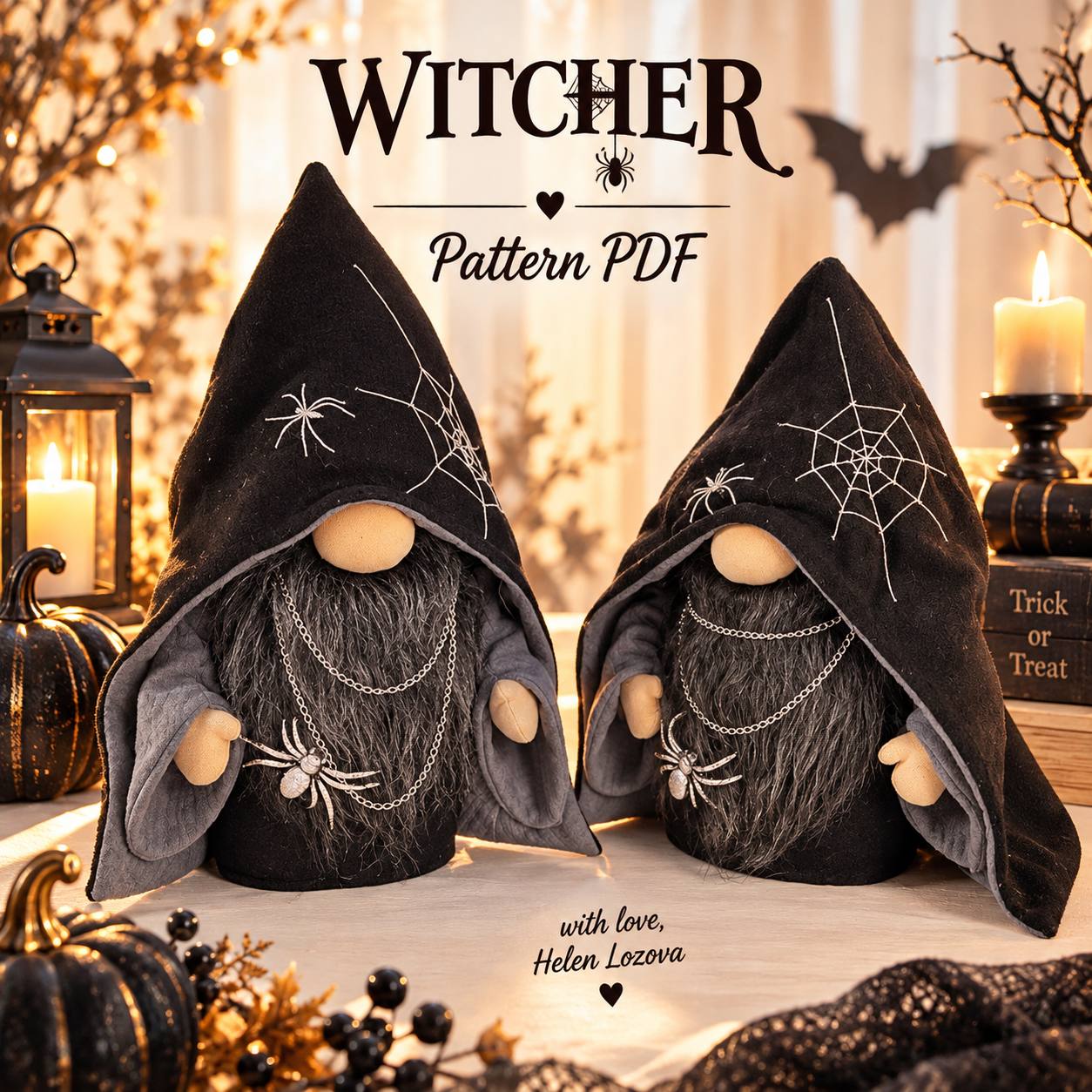pattern pdf scandinavian gnome witcher for Halloween
