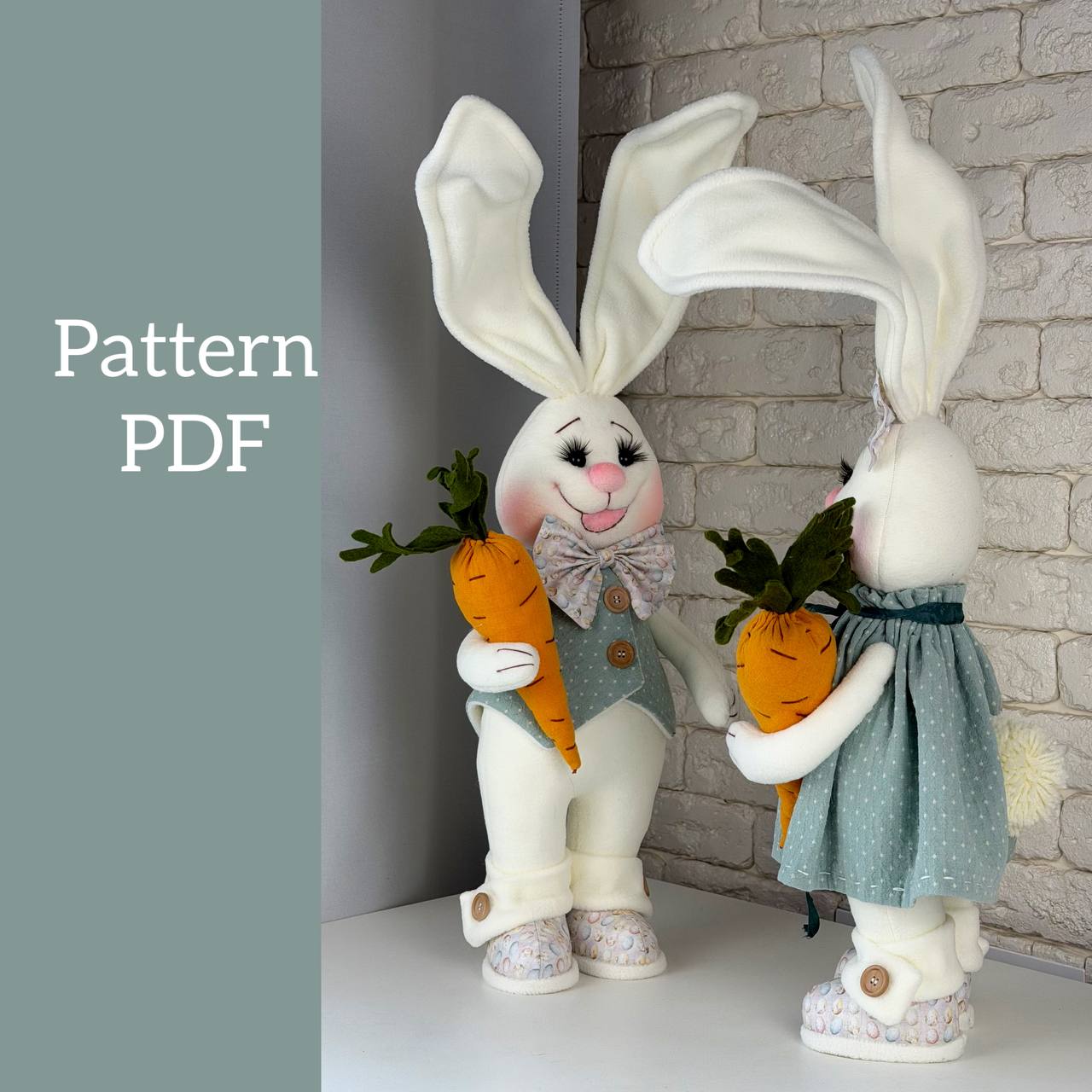 pattern pdf Mr & Mrs Easter Bunny - Image 2