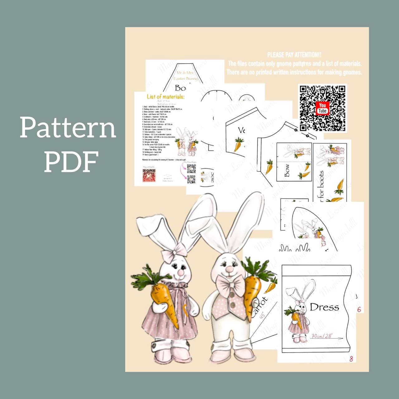 pattern pdf Mr & Mrs Easter Bunny - Image 9