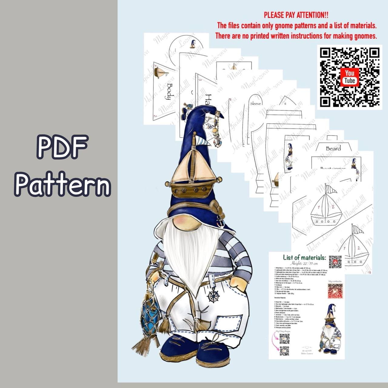 pattern pdf for scandinavian gnome Captain Marcello - Image 10