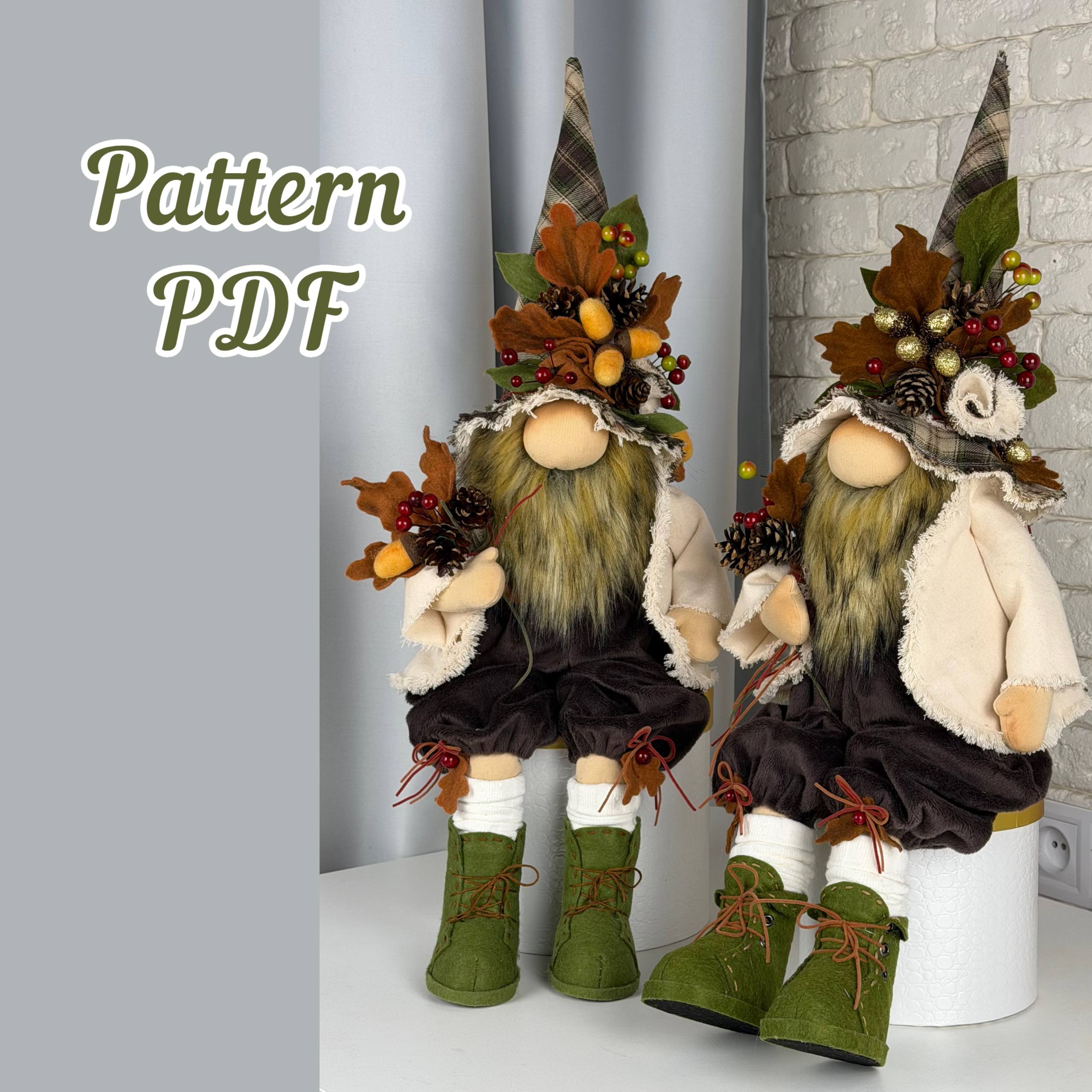 Scandinavian Gnome Sewing Pattern PDF, Woodland Gnome Oakley 18", DIY Forest Gnome Pattern, Fall Gnome Tutorial - Image 2