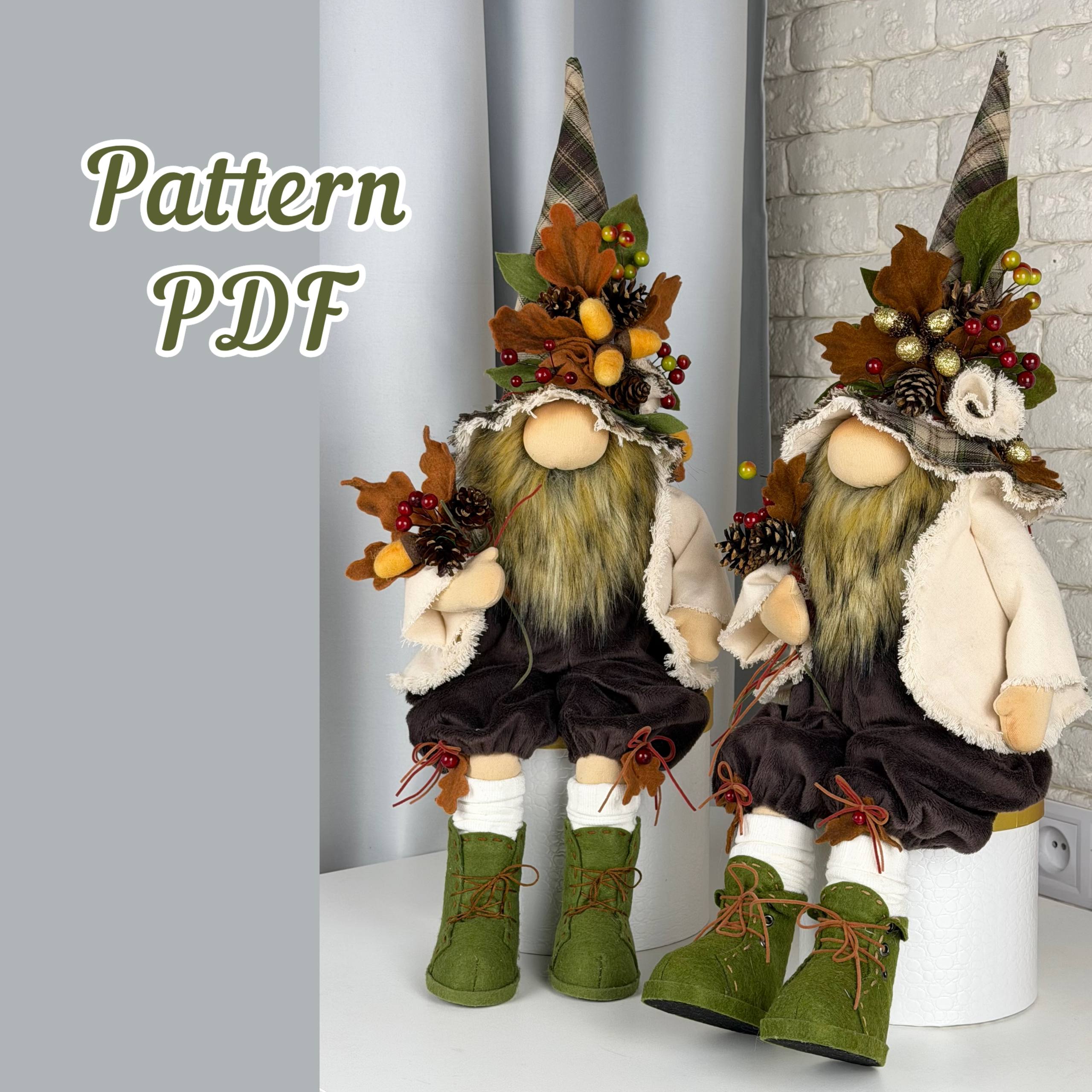 Scandinavian Gnome Sewing Pattern PDF, Woodland Gnome Oakley 18", DIY Forest Gnome Pattern, Fall Gnome Tutorial - Image 3