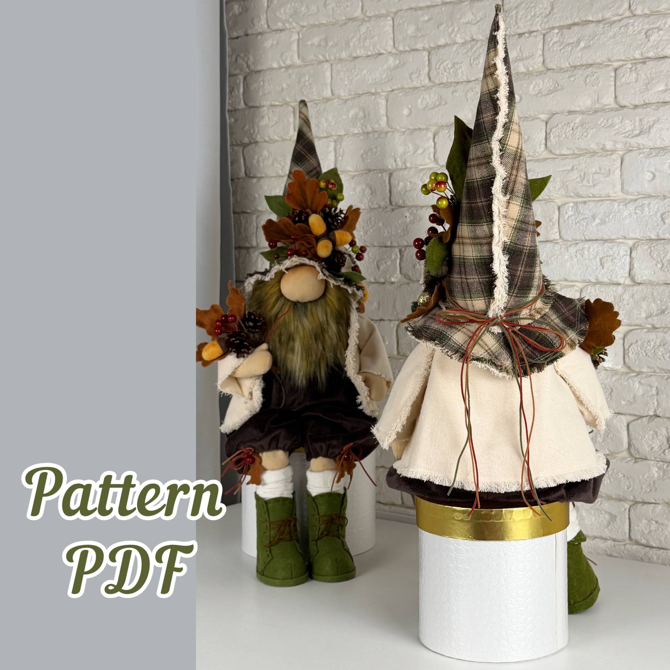 Scandinavian Gnome Sewing Pattern PDF, Woodland Gnome Oakley 18", DIY Forest Gnome Pattern, Fall Gnome Tutorial - Image 4