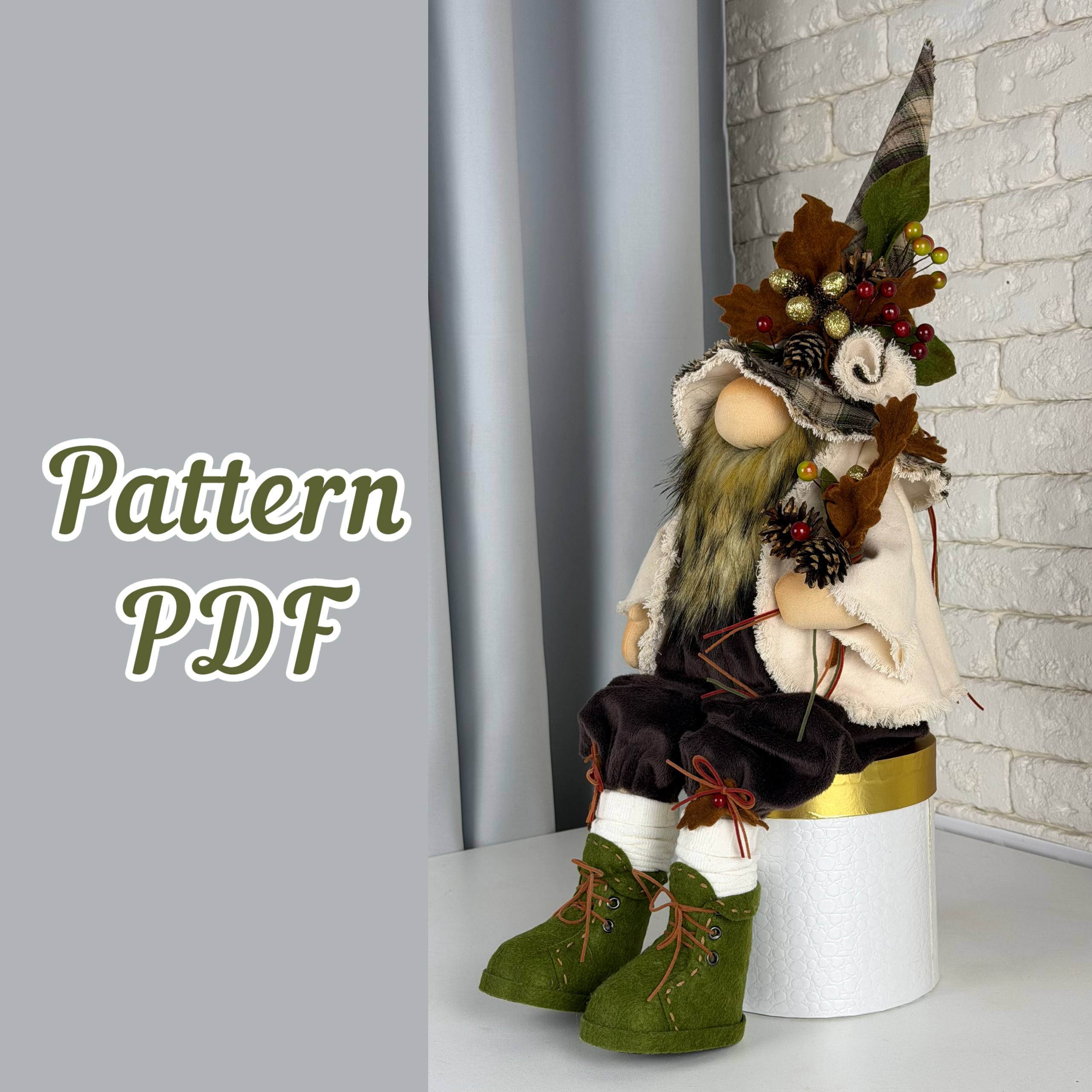 Scandinavian Gnome Sewing Pattern PDF, Woodland Gnome Oakley 18", DIY Forest Gnome Pattern, Fall Gnome Tutorial - Image 8